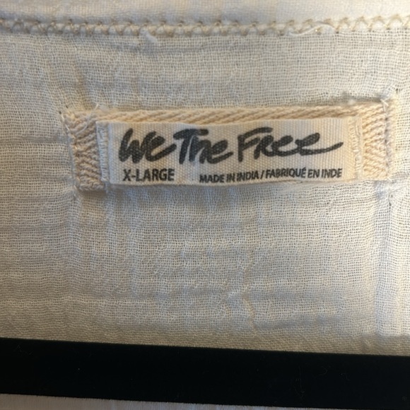 WE THE FREE fabulous boho tunic shirt EUC in Size XL Ivory gauze-y button down - Picture 2 of 13